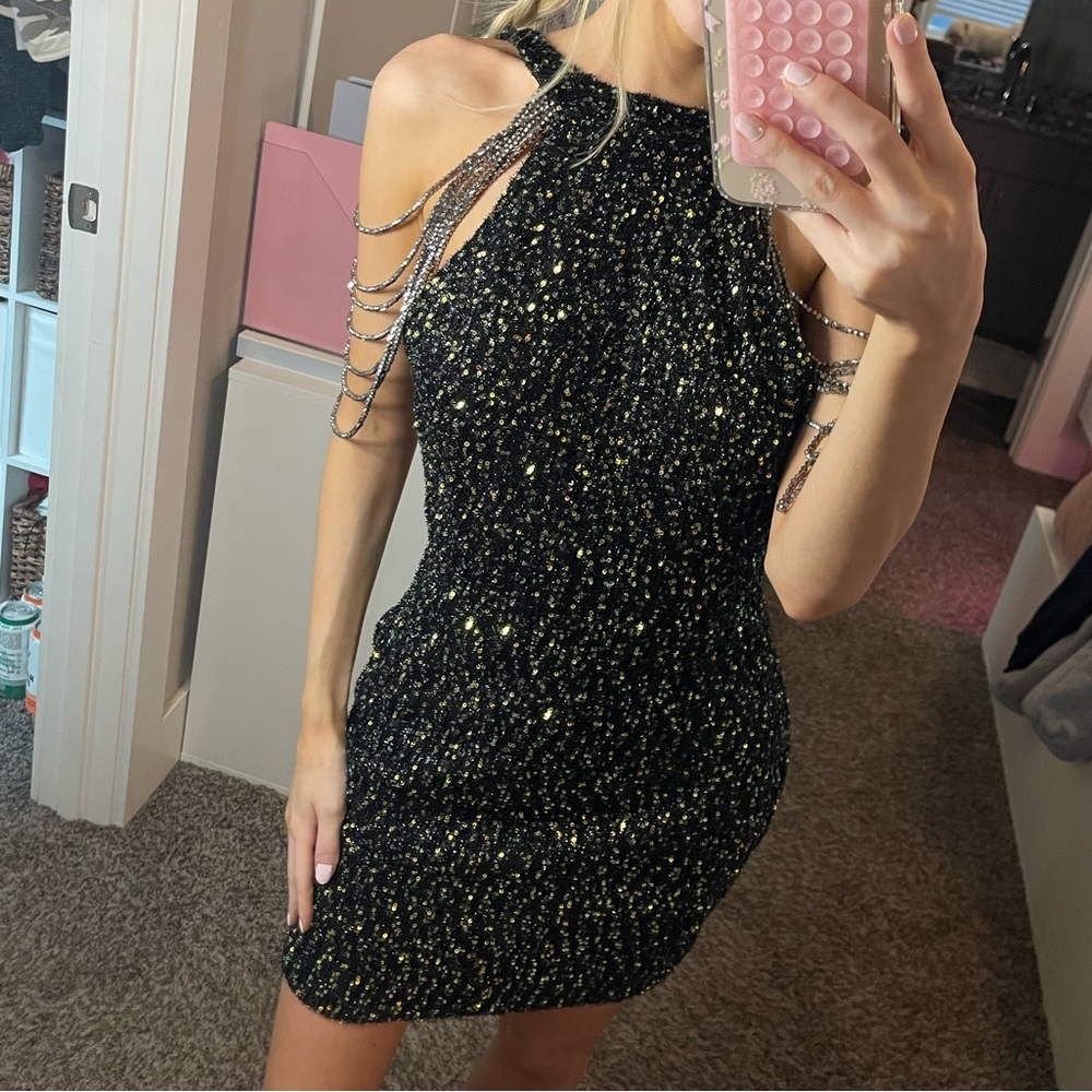 Black Sequin Dress